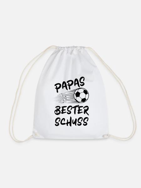 Papa Papas Bester Schuss Geburt Fußball Baby - Turnbeutel - Weiß