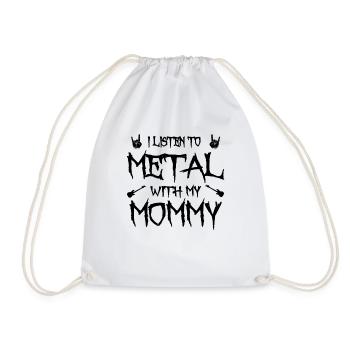 Metal E-Gitarre Kinder Rock Mama Baby - Turnbeutel - Weiß - Vorne