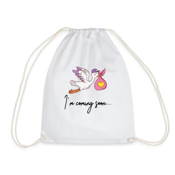 I’m Coming Soon Grossesse Bébé Naissance - Sac de sport léger - blanc - Devant