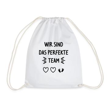 Wir Sind Das Perfekte Team Familie Baby Hund - Turnbeutel - Weiß - Vorne