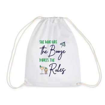 She Who Has The Booze Makes The Rules - Barkeeper - Turnbeutel - Weiß - Vorne