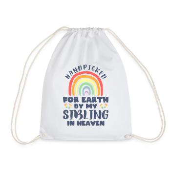 Handpicked For Earth By My Sibling In Heaven - - Turnbeutel - Weiß - Vorne