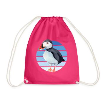 Papageitaucher Puffin Papagei Lunde Vogel Geschenk - Turnbeutel - Fuchsia - Vorne