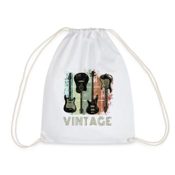 Vintage Gitarre für den Musiker und Gitarristen - Turnbeutel - Weiß - Vorne