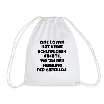 Löwin Ist Egal Was Gazellen Sagen Souverän Frauen - Turnbeutel - Weiß - Vorne