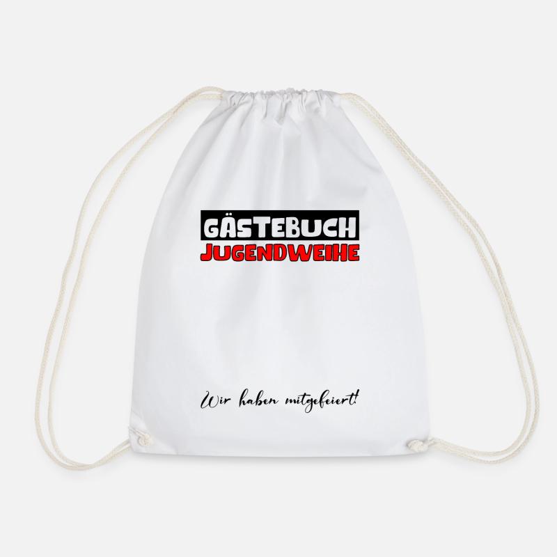 Gästebuch Konfirmation Mädchen Jungen Firmung Deko - Turnbeutel - Weiß