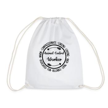 Animal Control Worker Animals Lover Gift - Drawstring Bag - white - Front