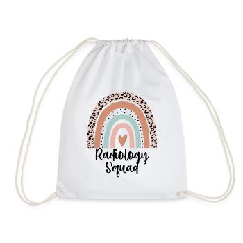 Radiology Squad Rainbow Leopard Xray Technician - Drawstring Bag - white - Front