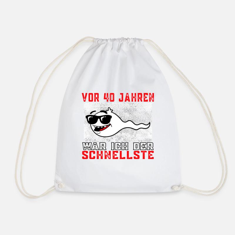 Vor 40 Jahren war ich der Schnellste 40.Geburtstag - Turnbeutel - Weiß