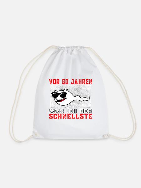 Vor 60 Jahren war ich der Schnellste 60.Geburtstag - Turnbeutel - Weiß