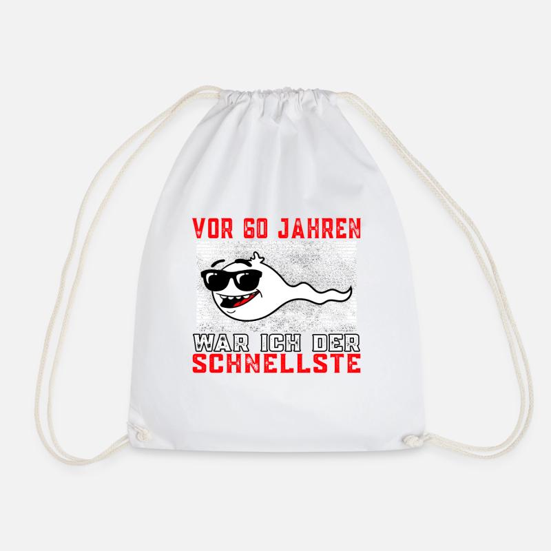 Vor 60 Jahren war ich der Schnellste 60.Geburtstag - Turnbeutel - Weiß