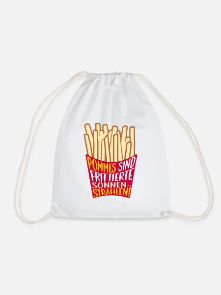 Pommes sind frittierte Sonnenstrahlen Fritten - Turnbeutel - Weiß