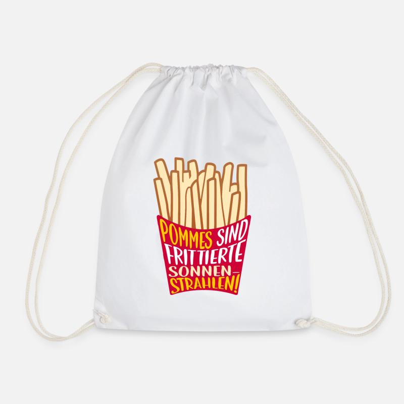 Pommes sind frittierte Sonnenstrahlen Fritten - Turnbeutel - Weiß