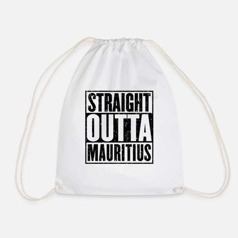 Gerade Outta Mauritius - Turnbeutel - Weiß