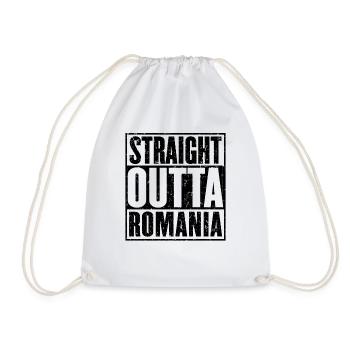 Straight Outta Romania - Drawstring Bag - white - Front