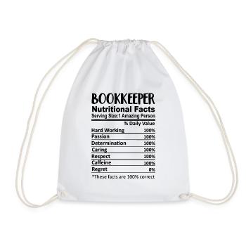 Comptable Nutrition Facts Drôle - Sac de sport léger - blanc - Devant