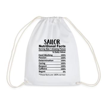 Sailor Nutrition Facts Drôle - Sac de sport léger - blanc - Devant