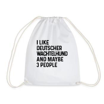 Ich mag Deutscher Wachtelhund und vielleicht 3 Leute - Turnbeutel - Weiß - Vorne