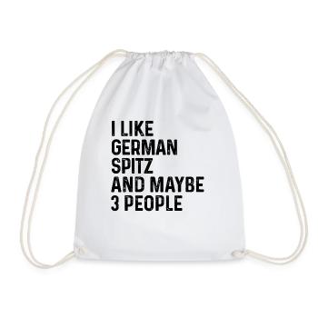 Ich mag deutschen Spitz und vielleicht 3 Personen Hundeliebhaber - Turnbeutel - Weiß - Vorne
