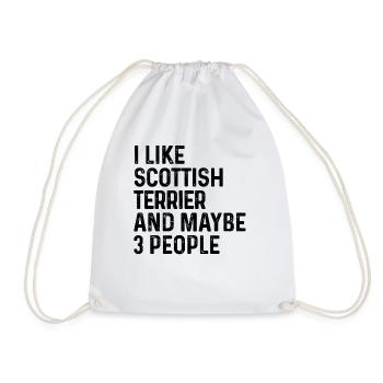 Ich mag Scottish Terrier und vielleicht 3 Personen Hund - Turnbeutel - Weiß - Vorne