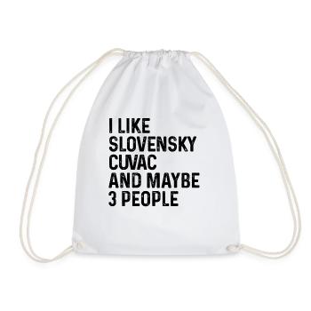 J’aime Slovensky Cuvac et peut-être 3 personnes chien - Sac de sport léger - blanc - Devant