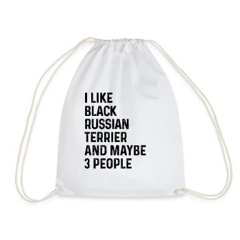 J’aime le terrier russe noir et peut-être 3 personnes - Sac de sport léger - blanc - Devant