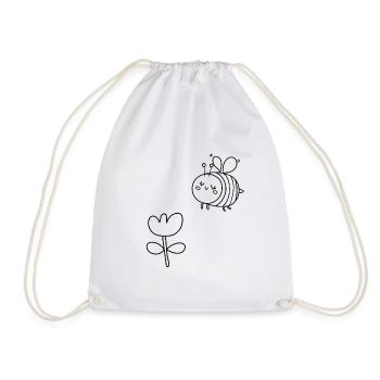 Kids T-Shirt Coloring Bee Design Painting Decoration - Drawstring Bag - white - Front