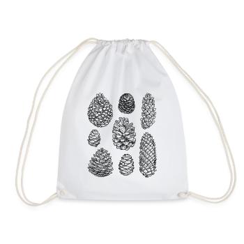 Pommes de pin Cônes de pin Cônes d’épinette - Sac de sport léger - blanc - Devant