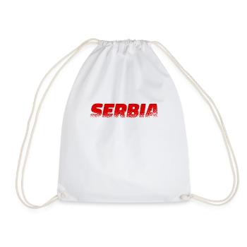 Serbia Flag Srbija Serbian Colors Yugoslavia - Drawstring Bag - white - Front