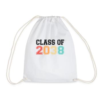 Class Of 2038 Graduation Retro Vintage - Drawstring Bag - white - Front