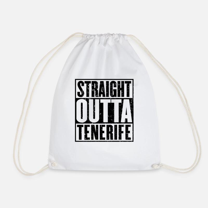 Straight Outta Teneriffa - Turnbeutel - Weiß