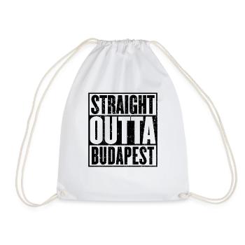 Gerade Outta Budapest Vintage - Turnbeutel - Weiß - Vorne