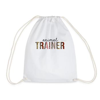 Animal Trainer Leopard Print Funny - Drawstring Bag - white - Front
