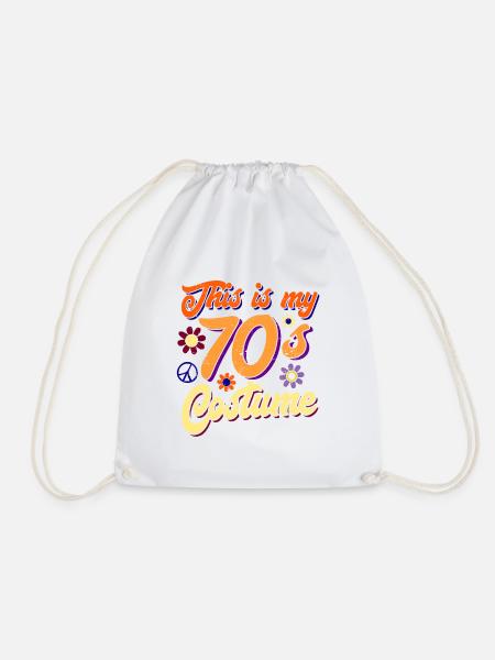 Das ist mein 70er Jahre Kostüm Retro Vintage Hippy - Turnbeutel - Weiß