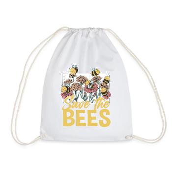 Save the Bees Beekeeper sweet bee and bees - Drawstring Bag - white - Front