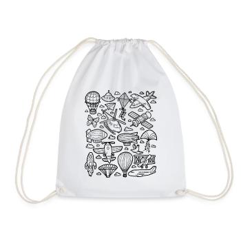 Aviation - Helicopter, Airplane, UFO - Drawstring Bag - white - Front