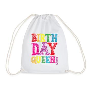 Fille Anniversaire Anniversaire Reine! Fille - Sac de sport léger - blanc - Devant