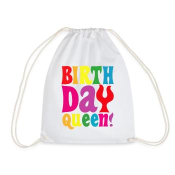 Fille Anniversaire Anniversaire Reine! Fille - Sac de sport léger - blanc - Devant