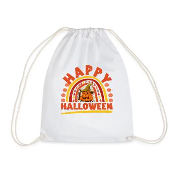 Halloween Rainbow Happy Hallowen avec citrouille - Sac de sport léger - blanc - Devant