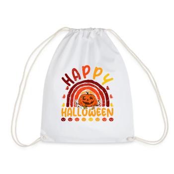 Halloween Rainbow Happy Hallowen avec citrouille - Sac de sport léger - blanc - Devant