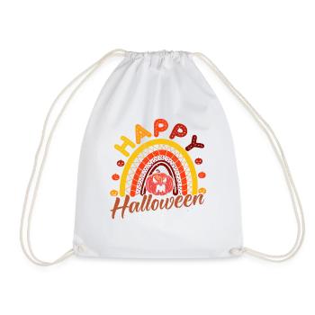 Halloween Rainbow Happy Hallowen avec citrouille - Sac de sport léger - blanc - Devant