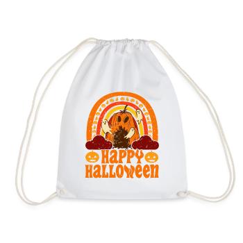 Halloween Rainbow Happy Hallowen avec citrouille - Sac de sport léger - blanc - Devant