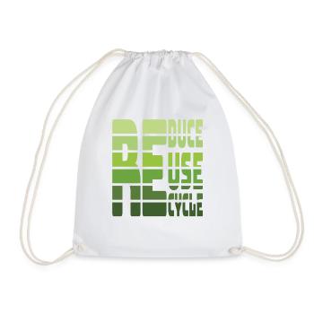 Reduzieren Sie Reuse Recycle Eearth Day - Turnbeutel - Weiß - Vorne
