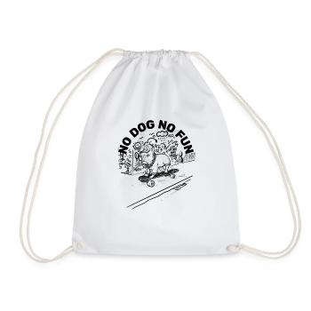 Dog with skateboard - Drawstring Bag - white - Front