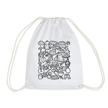 Camping - Drawstring Bag - white - Front