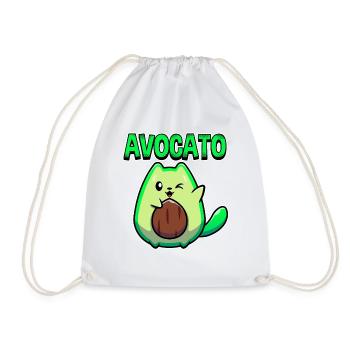 Avocato Mix aus Avocado und Katze für Vegetarier - Turnbeutel - Weiß - Vorne