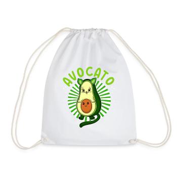 Avocato Mix aus Avocado und Katze für Vegetarier - Turnbeutel - Weiß - Vorne