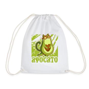 Avocato Mix aus Avocado und Katze für Vegetarier - Turnbeutel - Weiß - Vorne