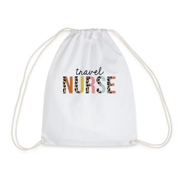 Infirmière de voyage Leopard Imprimer infirmière autorisée - Sac de sport léger - blanc - Devant