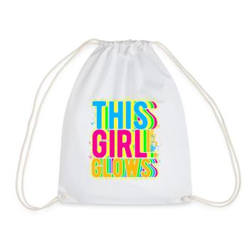 This Girl Glows Party 80er vintage farbenfrohes - Turnbeutel - Weiß - Vorne